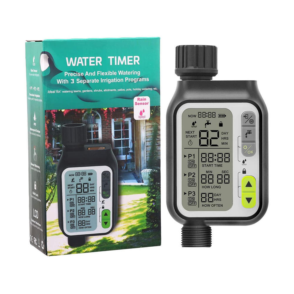 Digital Irrigation Timer With 3 Watering Programs And Rain Sensor