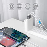 PrimeCables PC PD100U 4UTGA iPhone Cables Chargers 100W GaN 4 Port Type C MacBook Fast PD Charger with Foldable Plug PrimeCab