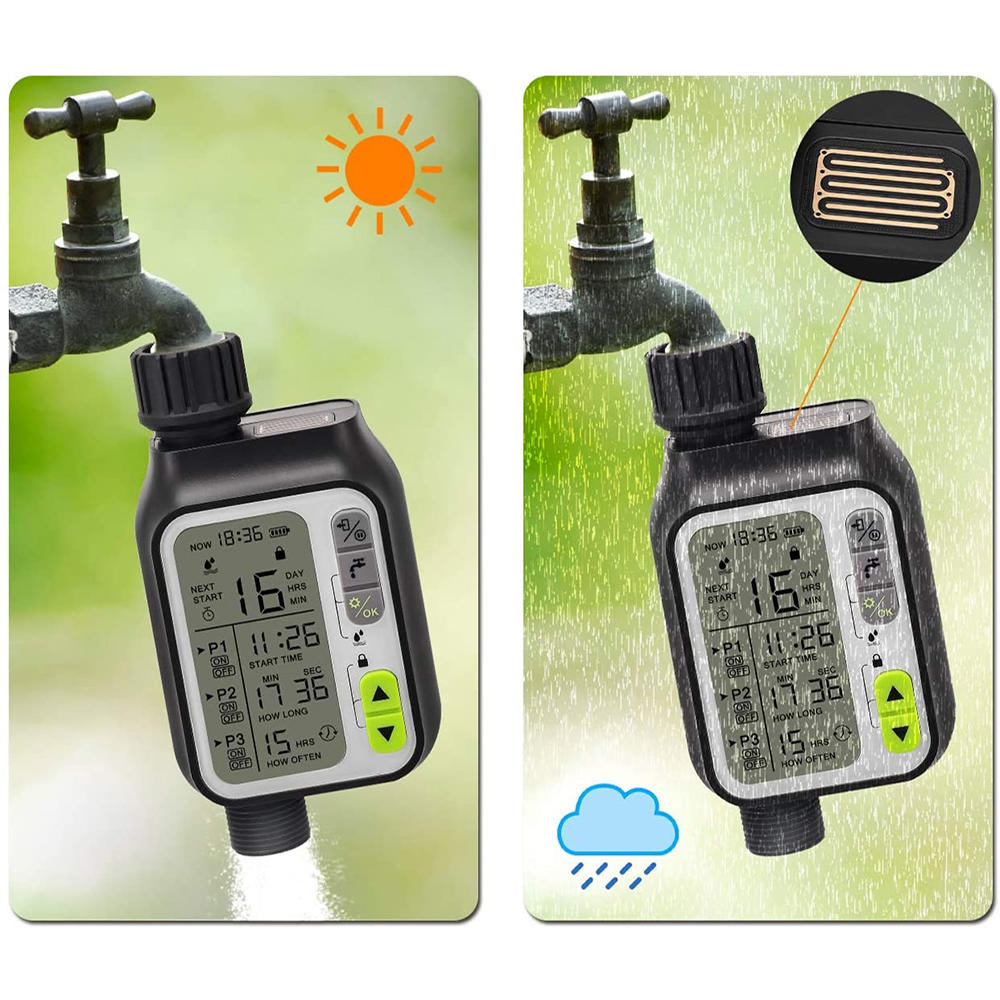Digital Irrigation Timer With 3 Watering Programs And Rain Sensor