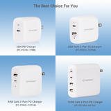PrimeCables PC PD100U 4UTGA iPhone Cables Chargers 100W GaN 4 Port Type C MacBook Fast PD Charger with Foldable Plug PrimeCab