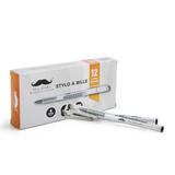 Moustache MOS RX111200 BOX Ballpoint Pens Gel Pens Rollerball Pens 0 7mm Tip Black 12 Box Moustache