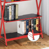 Moustache MOFG SJ 590 Desk File Organizer 3 Tier Gaming Display Shelves Home Office Storage Rack Red Moustache