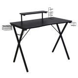 Moustache MOFG CD 20132 Writing Desks Shelves Computer Desk with Bulit in Monitor Stand Hook and Baskets Moustache