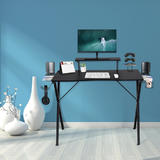Moustache MOFG CD 20132 Writing Desks Shelves Computer Desk with Bulit in Monitor Stand Hook and Baskets Moustache