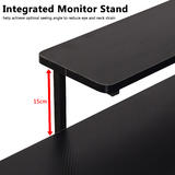 Moustache MOFG CD 20132 Writing Desks Shelves Computer Desk with Bulit in Monitor Stand Hook and Baskets Moustache