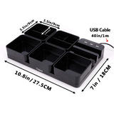 Other Brands 3222 BLACK Desk Organizers Multifunction Desktop Organizer with Charger Ports Set of 7 Black