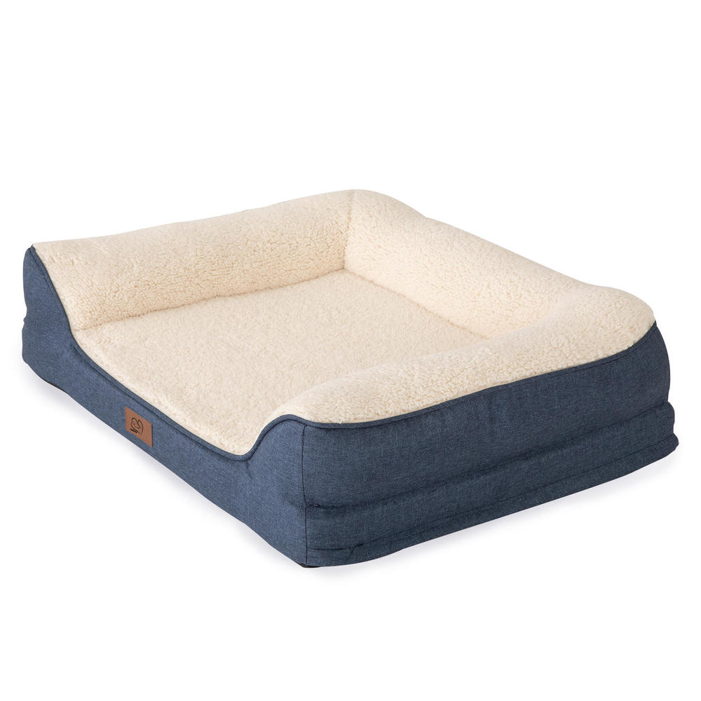 Orthopedic Dog Cat Memory Foam Sofa Bed With Removable Washable Cover Blue Size M Xl Texbnb