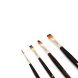 Nobel AQ 71104 Paintbrushes Nobel Synthetic Brush Combination Long Wood Handle Brown Set of 4