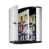 Durable 195223 Keys Management Durable Wall Mounted Secure Key Cabinet with Keyed Lock Holds 36 Key Tags Brushed Aluminum