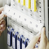 Durable 195223 Keys Management Durable Wall Mounted Secure Key Cabinet with Keyed Lock Holds 36 Key Tags Brushed Aluminum