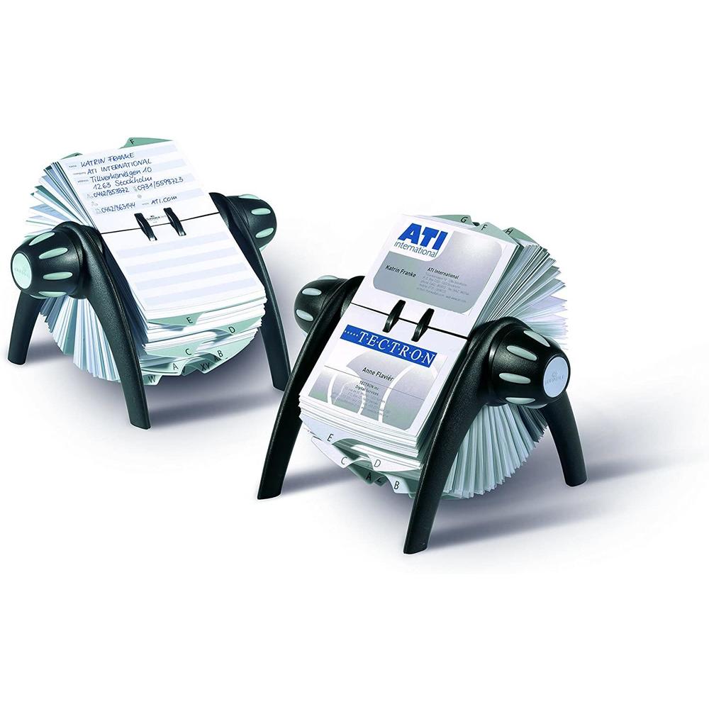Durable TELINDEX, Black Flip Rotary Address Card File, 500 DoubleSided