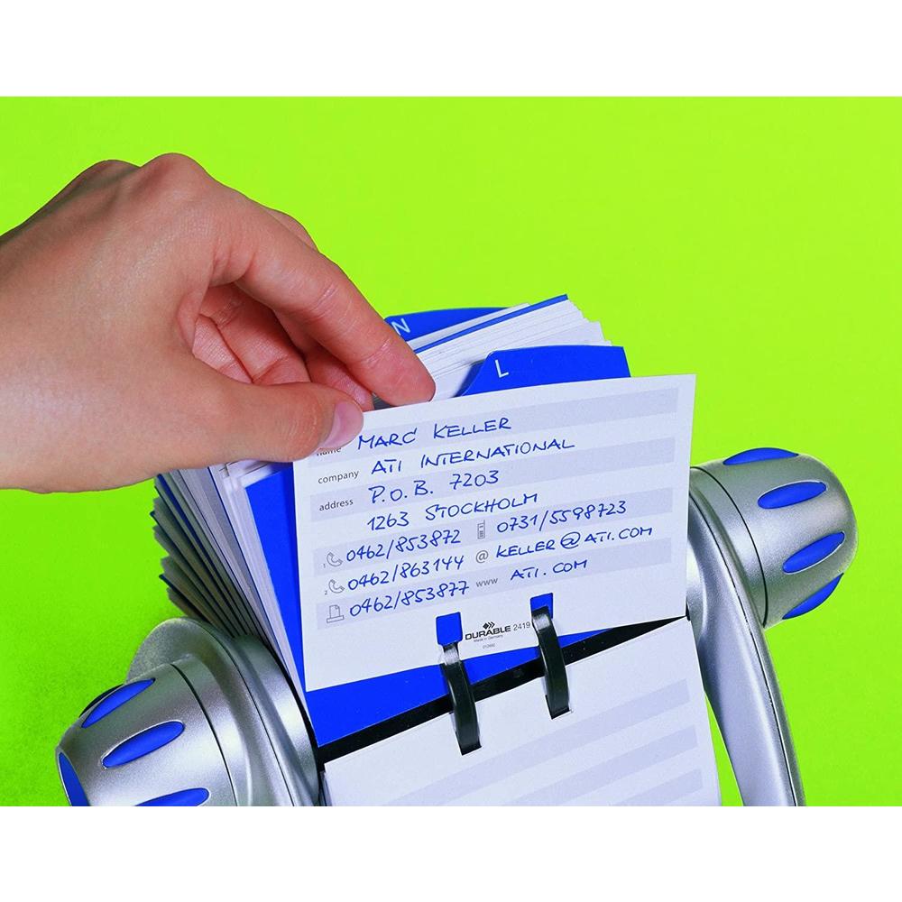 Durable TELINDEX, Black Flip Rotary Address Card File, 500 DoubleSided