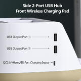Other Brands WCG 1910 Desk Organizers Multifunctional 4 Compartment Desk Organizer with Wireless Charging Pad