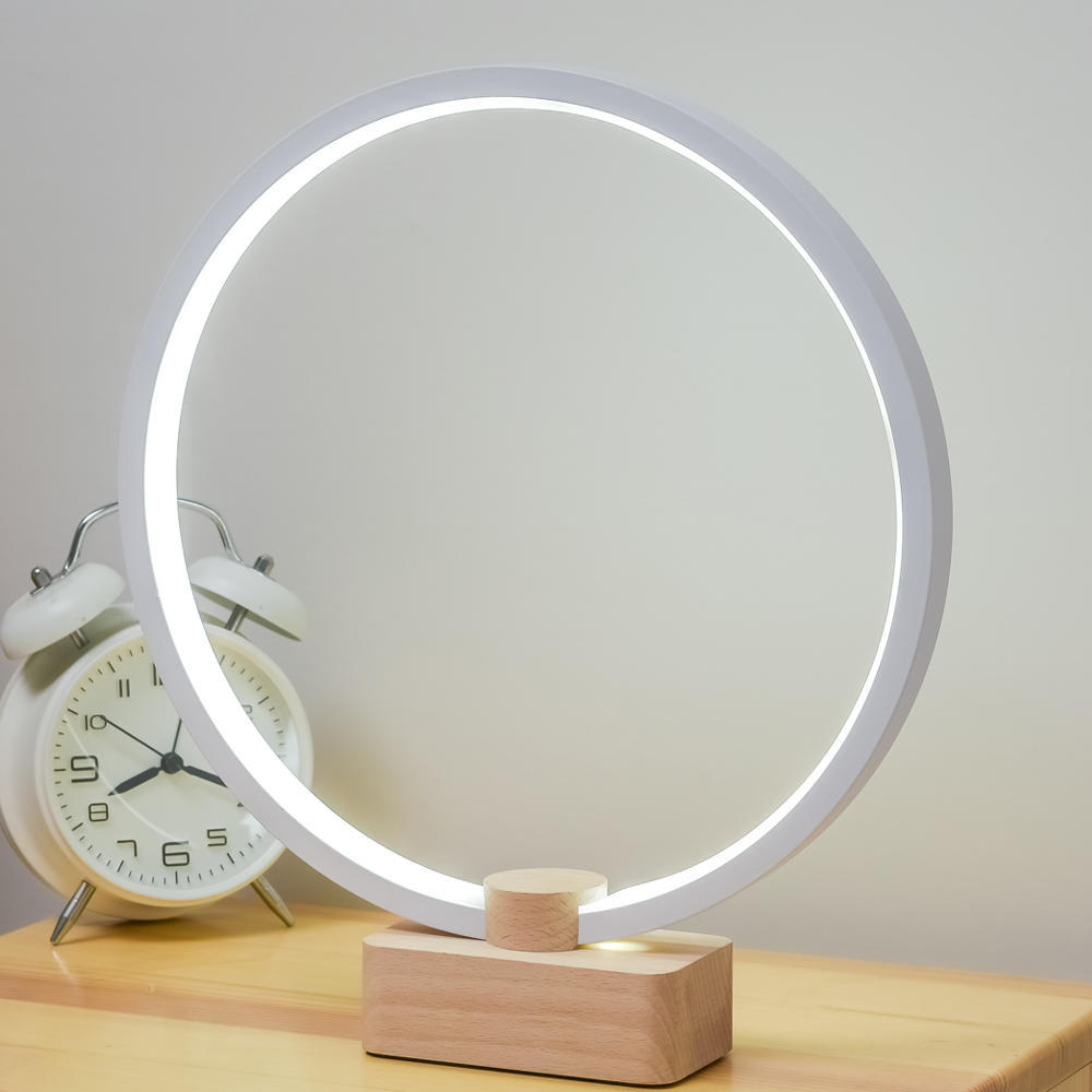 Dimmable LED Circle Table Lamp, Remote Control & Stepless Brightness