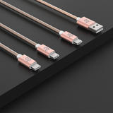 PrimeCables Cab U2CC U2AC RG USB 2 0 PrimeCables 1xUSB C to USB A 1xUSB C to USB C Charging Sync Metal Braided cable 3ft ROSE