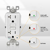 PrimeCables Cab TST15 G2 HDMI Wall Plates 20A GFCI Tamper Weather Resistan Receptacle with LED Indicator NEMA 5 20 125V 60Hz 