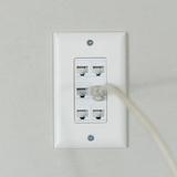 PrimeCables PC WP HJ266 Power Wall Plates Decorator Wallplate For Keystone Jacks And Modular Inserts 6 Ports White PrimeCable