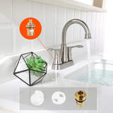 LIVINGbasics LVB FCV2B Kitchen Fixtures Solid Brass Body and Stem with 24 Teeth on Spline Two Handles Ceramic Faucet Valve LI