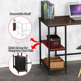 Moustache MOFW DNZ1206077T Writing Desks Shelves Industrial Reversible Computer Desk with 2 Shelves Strengthened Frame Mousta