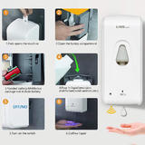 LIVINGbasics LVB X5525F Bathroom Accessoires Automatic Soap Dispenser 900ML with Infrared Motion Sensor Wall Mount LIVINGbasi