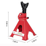 PrimeCables Cab ST8803GS Car Accessories Decor 3 Ton Adjustable Car Jack Stand Steel Car Lifting Stand Red 1 Pair PrimeCables