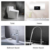 LIVINGbasics LVB FF001 Kitchen Fixtures Stainless Steel Washing Machine Hose With Universal 90 Degree Elbow 3 Ft LIVINGbasics