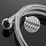 LIVINGbasics LVB FF001 Kitchen Fixtures Stainless Steel Faucet Hose 1 2 Inch IPS Brass Nut x 3 8 Female Fitting 3 Ft LIVINGba