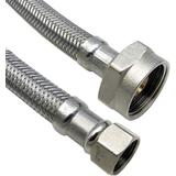 LIVINGbasics LVB 48088R Kitchen Fixtures Stainless Steel Braided Toilet Supply Line with 3 8 and 7 8 Nut Connection 1ft LIVIN