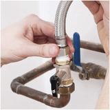 LIVINGbasics LVB 48088R Kitchen Fixtures Stainless Steel Braided Toilet Supply Line with 3 8 and 7 8 Nut Connection 1ft LIVIN