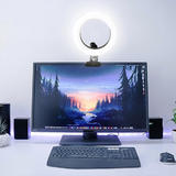 No Brand PC S9 R Gaming Accessories 360 Adjustable Clip on Selfie Ring Light With 3 White Light Modes 6 RGB Colours 6 inch