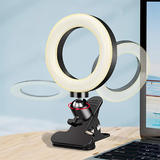 No Brand PC S9 R Gaming Accessories 360 Adjustable Clip on Selfie Ring Light With 3 White Light Modes 6 RGB Colours 6 inch