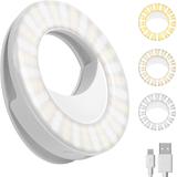PC S20RGB Gaming Accessories Rechargeable Portable Clip on Selfie Ring Light With 16 RGB Colors 40 LED