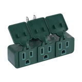 PrimeCables Cab LA 41 Brands Weatherproof 3 Outlet Grounded Adapter Heavy Duty Wall Tap with Covers PrimeCables