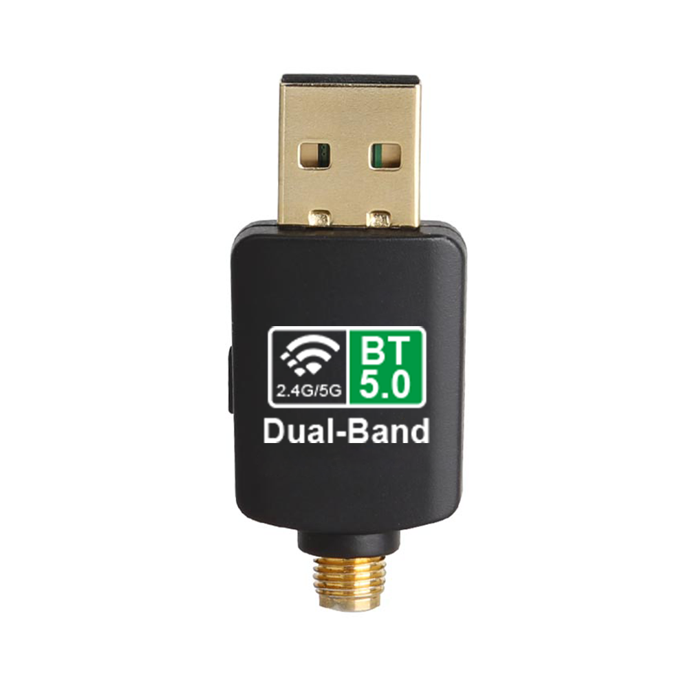 Bluetooth 5.0 600Mbps Dual Band 2.4G/5G WiFi USB Wireless Network Adapter PrimeCables®
