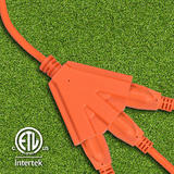PrimeCables Cab LTS A1 LTS004A Brands 10Ft Heavy Duty 3 Prong Extension Cord with 3 Outlets Indoor Outdoor ETL Listed PrimeCa