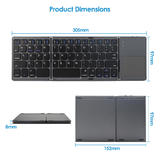 Other Brands BT03 Keyboards Slim Foldable Bluetooth Keyboard with Touchpad Black