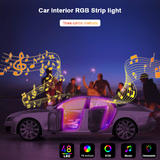 PrimeCables LVB LS Car Car LED Light Bulbs Car Interior RGB Strip Light with Remote Control and APP Control 48 LEDs