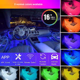 PrimeCables LVB LS Car Car LED Light Bulbs Car Interior RGB Strip Light with Remote Control and APP Control 48 LEDs