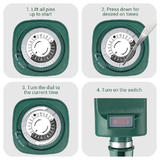 PrimeCables Cab LH 7 4 Brands 6 Outlet Outdoor Weatherproof Power Stake Timer with Photocell 6Ft Cord ETL Listed PrimeCables