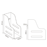 PrimeCables Cab PC 08279 Ergonomics Accessories Vertical File Holder Slatwall system Steel Matte white PrimeCables