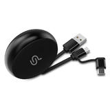 PrimeCables Cab RE002 USB C Type C Cables 2 in 1 Round Retractable Type C or Micro USB to USB Cable