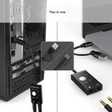 PrimeCables PC SC AC DELETE Compact Multi sound USB and Type C Sound Card with Noise Reduction Chip PrimeCables