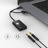 PrimeCables PC SC AC DELETE Compact Multi sound USB and Type C Sound Card with Noise Reduction Chip PrimeCables