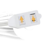 PrimeCables Cab LK 02 Surge Protector Power Strip 13Ft 2 Prong 3 Outlet Indoor Extension Cord with Foot Switch 5A 125V 1625W 