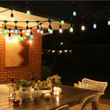 Rayonled OSL 2W 27K 48FT 120 RGBW Holiday Lighting 48Ft Outdoor String Light Weatherproof 15Hanging Sockets S14 E26 2W 15 LED