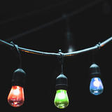 Rayonled OSL 2W 27K 48FT 120 RGBW Holiday Lighting 48Ft Outdoor String Light Weatherproof 15Hanging Sockets S14 E26 2W 15 LED