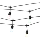 Rayonled OSL 2W 27K 48FT 120 RGBW Holiday Lighting 48Ft Outdoor String Light Weatherproof 15Hanging Sockets S14 E26 2W 15 LED