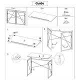 Moustache MOFW CD 18142 Writing Desks Shelves Industrial Folding Computer Desk Moustache