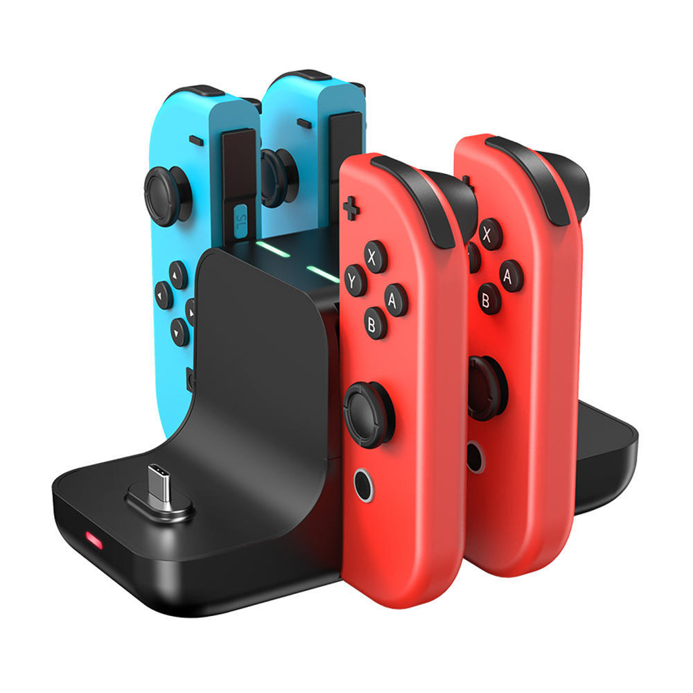 6 in 1 Charging Station for Nintendo Switch, Support 4 JoyCon Handles