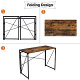 Moustache MOFW CD 18142 Writing Desks Shelves Industrial Folding Computer Desk Moustache